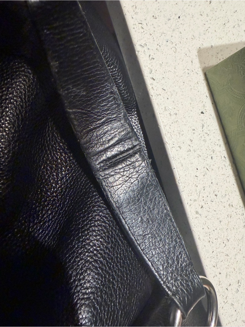 PRADA Black Pebbled Leather Shoulder Bag with Silver Hardware - Picture 8 of 15